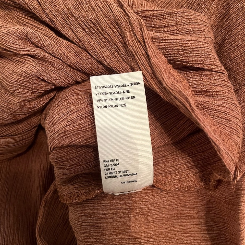 Free People Small Rust‎ Draped Blouse Boho Western - Picture 4 of 4